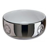Миска для кішки TRIXIE, 0,3 л/D-11 см, Колір: сріблястий / білий